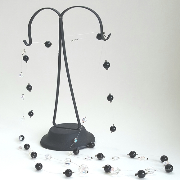 Jewelry Display Stand Vintage 50s Black Metal - Picture 1 of 5